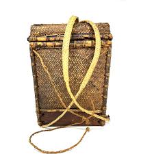 Vintage Rustic Lidded Backpack with Natural Buff and Brown ...