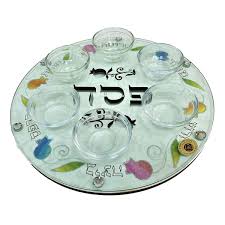 Lily Art Hand-Painted Glass Seder Plate With Colorful ...