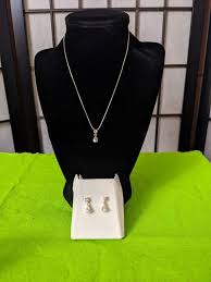 Sterling Silver Cubic Zirconia Necklace Earring Set: Italian ...