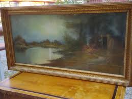 Victorian antique Campfire forest scene Pastel Painting artist signed framed | eBay