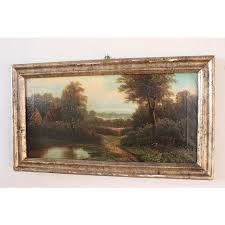English Landscape, Oil Painting on Canvas, 19th Century, Framed | Chairish