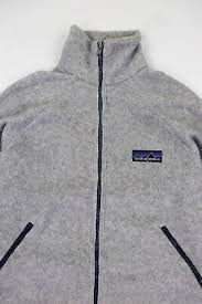 Patagonia 70-80s Vintage Big Label Grey Full Deep Pile Fleece Zip Up Jacket M | eBay