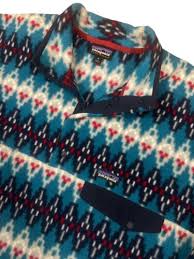Patagonia Snap T Synchilla Fleece Pullover Men's XL Blue Aztec Geometric Rare | eBay
