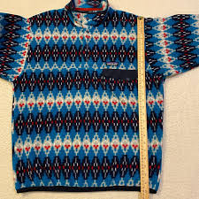 Patagonia Synchilla Snap-T Fleece Men's Size Medium Blue Fall 2016 Aztec Tribal | eBay Australia