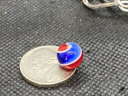 Red & Blue Handmade Contemporary Borosilicate Peewee Marble ...