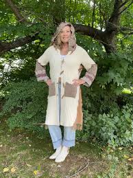 creams + browns long cozy cardigan coat – Diana by design