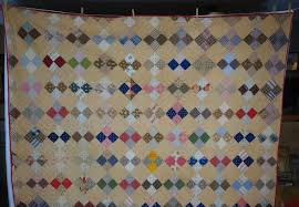 Quilt Signed 1899 Antique On Point Four Patch Quilt - Hand ...
