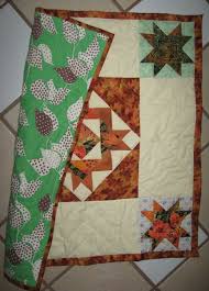 Handmade Autumn Star Patchwork Quilt, 27" Square, Topper ...