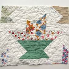 Vintage 1930's Flower Basket Quilt Square, Quilt Block ...