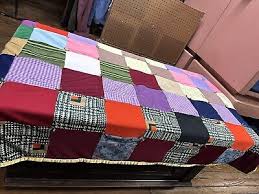 Vintage Patchwork Quilt Cotton Backing Mixed Fabric Patches ...