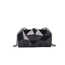 Gold Clutch Bag - Mini Polygon Liquid Metal Reflective Purse