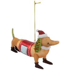 Northlight Dachshund Dog with Santa Hat Glass Christmas ...