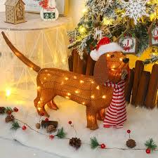 lighted dachshund dog christmas decoration non white light ...