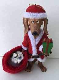 Adorable Vintage Dauchshund Santa Christmas Dog Ornament ...