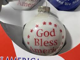 Vintage Blue America United We Stand Plastic Christmas ...