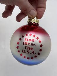 Bronners Christmas Ornament Red White Blue God Bless the USA ...
