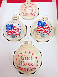 4 Patriotic Eagle Ornaments Christmas Vintage 'God Bless ...