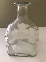 Patron Tequila 4" Square Base Clear Glass Vintage Bottle ...