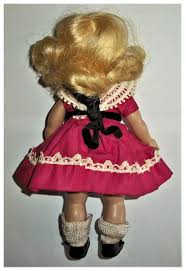 Vintage High Color Painted Lash Strung Vogue Ginny Wearing Hot Pink . For Sale at Ruby Lane