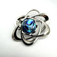 Vintage Silver Tone Atomic Atlas Symbol 1960 Pin Brooch with ...