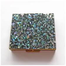 Awesome Confetti Glitter S.F. Co. Fifth Avenue Powder Compact. For Sale at Ruby Lane