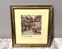 Vintage Herta Czoernig-gobanz Etching: Austrian Art, Gold ...