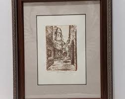 Signed Jansson Etching: Böttcherstraße Bremen, Framed ...