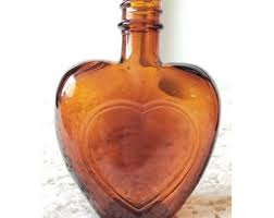 Vintage Bottles Lot Glass Pottery Amber Brown Glazed Camelline 4oz Heart Paul Mason Farmhouse Vase Pharmacy Liquor Apothecary - Etsy