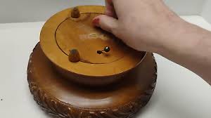 Handcrafted Carved Wooden Pedestal Bowl Music Box Germany ...