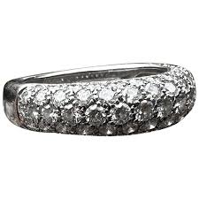 Cartier Mimi Star 18k White Gold Diamond Band Ring. For Sale at Ruby Lane