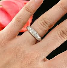 Burnished Diamond Platinum Dome Band - Etsy