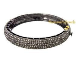 Natural Rose Cut Diamond Uncut Diamond Bangle Solid 925k ...