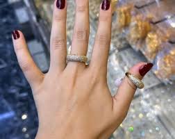 22K Gold Plated Pave Crystal Eternity Ring: Handmade Full ...