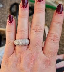 Genuine diamond ring size 8. Please note: 1 small diamond ...