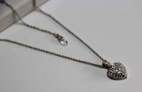 Nadri Silver Tone Pave Crystal Heart Pendant, Chain is 16" w ...