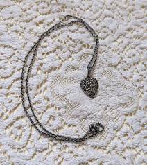 80s Vintage Marcasite Silver Heart Necklace / Box Chain 925 ...