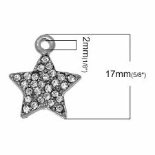 Star Charms - 17mm Silver Plated Rhinestone Pendants C6472 - 2, 5 Or 10PCs | eBay