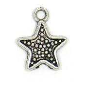Granulated Star Charm In Silver