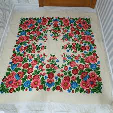 Russian shawl. Ukrainian Khustka. Shawl grandmother. Folk ...