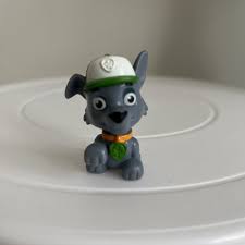 Paw Patrol Rocky Mini PVC Figure Puppy Dog Toy Spin Master Topper Green Hat | eBay