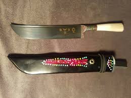 Uzbekistan Pchak Knife With Horn Handle And Damascus Steel | eBay