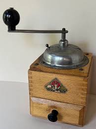 Vtg PeDe Peter Dienes WOOD COFFEE MILL GRINDER Hand CRANK ...