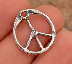 Artisan Peace Charm in Sterling Silver, Catd-1012 - Etsy Israel