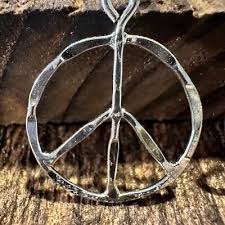 Handmade Artesian Hippie Silver Plated Peace Sign Drop Wire Earrings, Gift Box | eBay