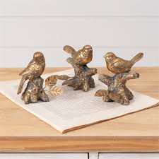 Antiqued Golden Bird Resin Figurines | 3 Styles – Rust & Cinder