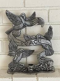 Flying Birds Holding Peace Sign Vintage Art Candle Holder ...