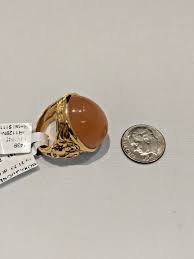 Moraglione 18k Moonstone and Diamond Ring 21.0 grams Size ...