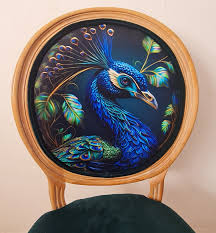 Stunning Peacock French Accent Chair - Etsy