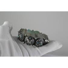 Exquisite Antique Turquoise Italian ETRUSCAN REVIVAL 800 Silver Bracelet Italy - Etsy
