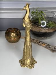 Golden Peacock Statue - Etsy